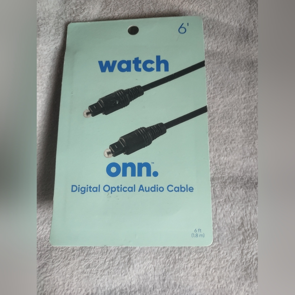 ONN Digital Optical Audio Cable- 6 Foot Long or (1.8m)